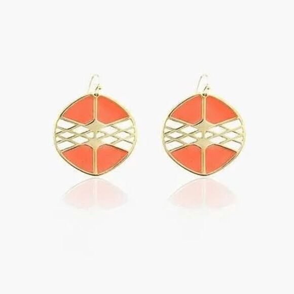 2/$21 Ladies Retro Orange Earrings   - Picture 1 of 3